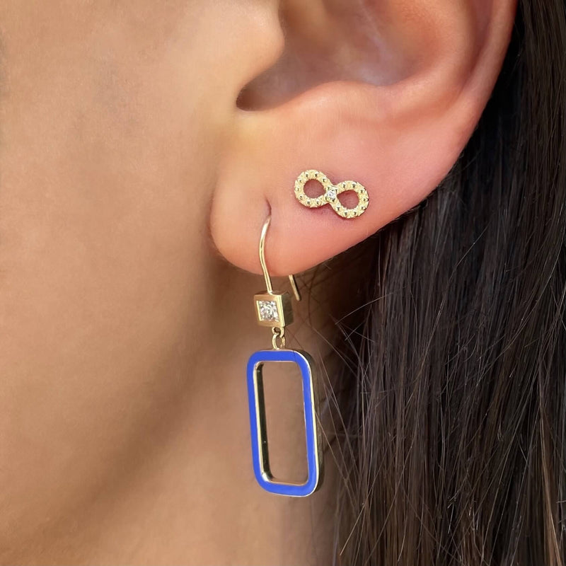 sparkling infinity symbol stud earrings