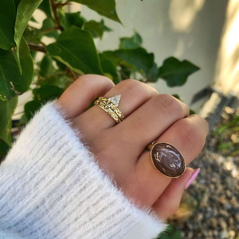 Talas Chocolate Moonstone Ring