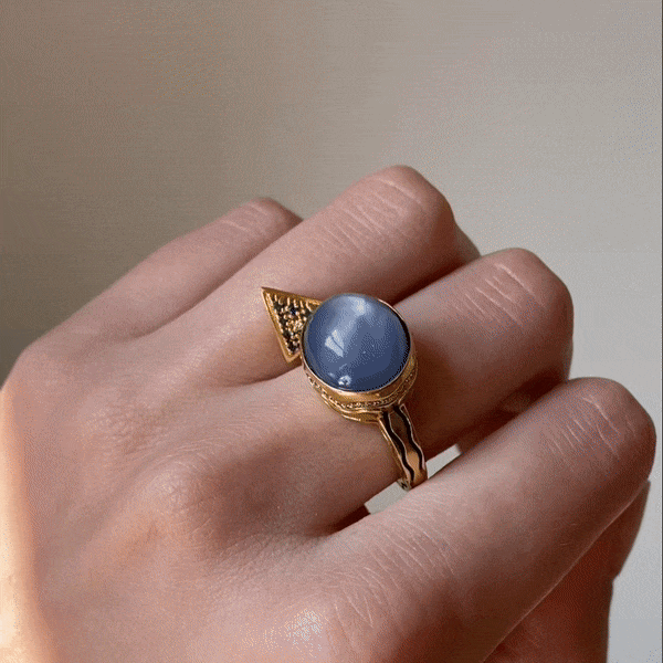 Talasi~Deux Blue Star Sapphire Ring