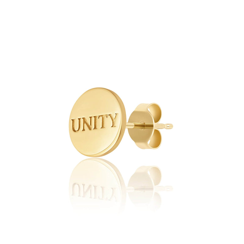 14k yellow gold round stud earring