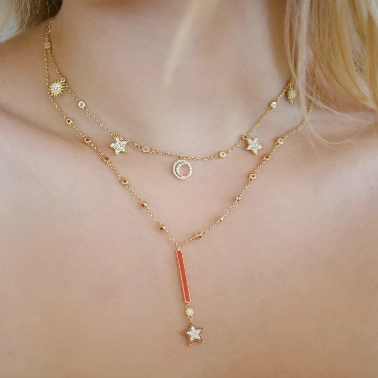 Gold Star Choker Necklace - 14K Gold Filled Star Pendant - Golden Star -  Nadin Art Design - Personalized Jewelry